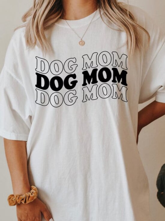 Tops - Cute Dog Mom T-shirt, Dog Mom Tee, Gift For Dog Mom